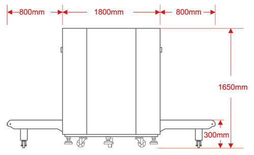 LD-10080通道式X光安檢機尺寸