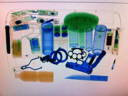 x光安檢機(jī)違禁物品成像